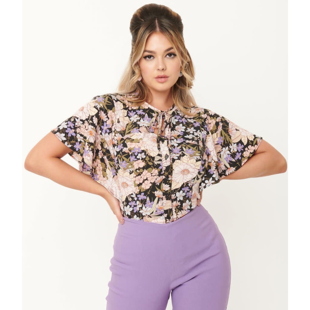 Unique Vintage Floral Blouse - Picture 1 of 4